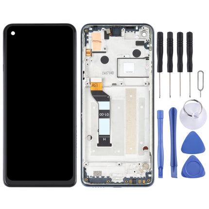 LCD Screen and Digitizer Full Assembly with Frame for Motorola One Action XT2013-1 XT2013-2 XT2013-4 (Blue)-garmade.com