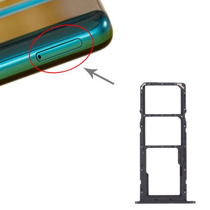 SIM Card Tray + SIM Card Tray + Micro SD Card Tray for Huawei P Smart 2021 (Black)-garmade.com