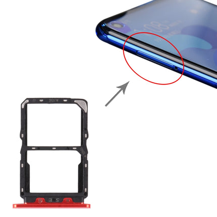 SIM Card Tray + NM Card Tray for Huawei Nova 5 Pro (Red)-garmade.com