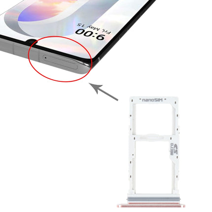 SIM Card Tray + SIM Card Tray / Micro SD Card Tray for LG Velvet 5G LM-G900N LM-G900EM LM-G900 LM-G900TM (Pink)-garmade.com