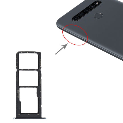 SIM Card Tray + SIM Card Tray + Micro SD Card Tray for LG K41S LMK410EMW LM-K410EMW LM-K410 (Silver)-garmade.com