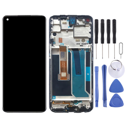 LCD Screen and Digitizer Full Assembly with Frame for OnePlus Nord N10 5G BE2029 (Black)-garmade.com
