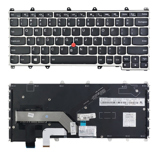 US Version Keyboard With Back Light for Lenovo Thinkpad Yoga 260 / Yoga 370 / X380(Silver)-garmade.com