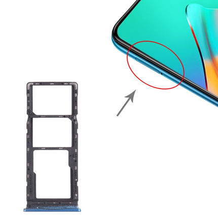 SIM Card Tray + SIM Card Tray + Micro SD Card Tray for infinix Hot 10 Play / Smart 5(India) X688C X688B (Blue)-garmade.com