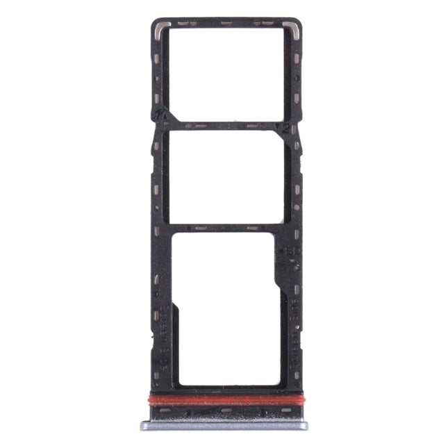 SIM Card Tray + SIM Card Tray + Micro SD Card Tray for infinix Hot 8 Lite X650 (Grey)-garmade.com