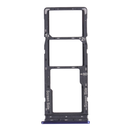 SIM Card Tray + SIM Card Tray + Micro SD Card Tray for Tecno Camon 12 Air CC6(Blue)-garmade.com