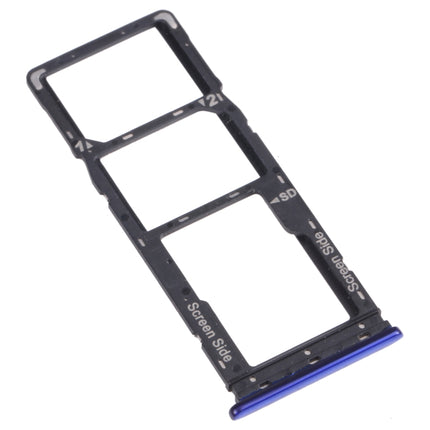 SIM Card Tray + SIM Card Tray + Micro SD Card Tray for Tecno Camon 12 Air CC6(Blue)-garmade.com