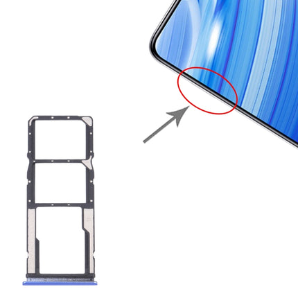 SIM Card Tray + SIM Card Tray + Micro SD Card Tray for Xiaomi Redmi 9T 4G / Redmi Note 9 4G J19S M2010J19SC M2010J19SG M2010J19SY (Blue)-garmade.com