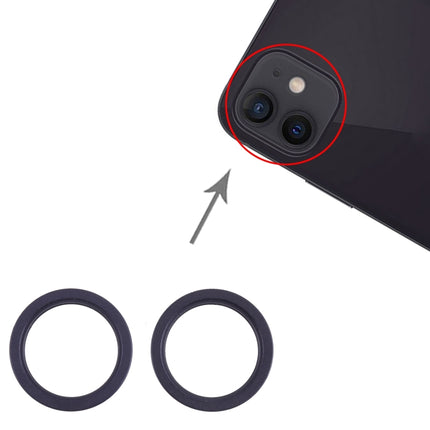 2 PCS Rear Camera Glass Lens Metal Outside Protector Hoop Ring for iPhone 13(Black)-garmade.com