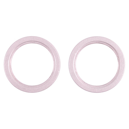 2 PCS Rear Camera Glass Lens Metal Outside Protector Hoop Ring for iPhone 13(Pink)-garmade.com