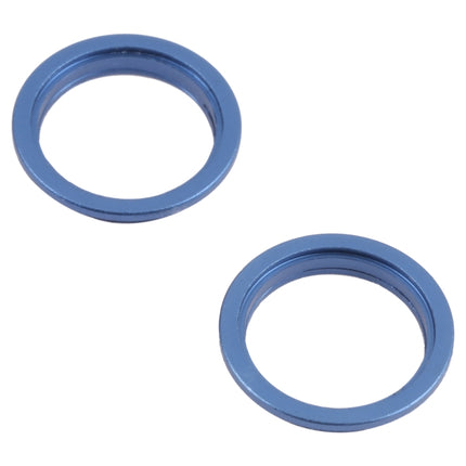 2 PCS Rear Camera Glass Lens Metal Outside Protector Hoop Ring for iPhone 13(Blue)-garmade.com