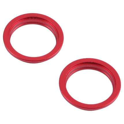 2 PCS Rear Camera Glass Lens Metal Outside Protector Hoop Ring for iPhone 13(Red)-garmade.com