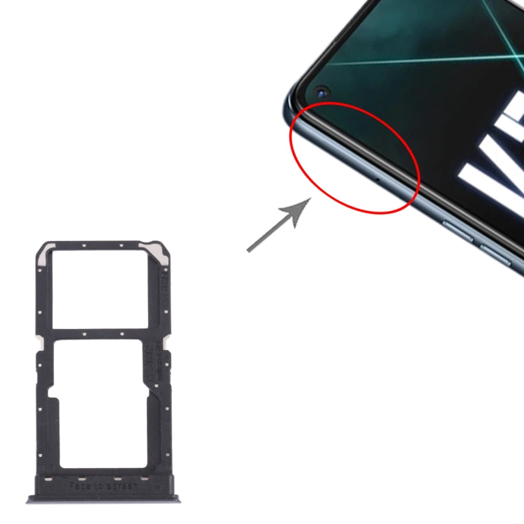 SIM Card Tray + SIM Card Tray / Micro SD Card Tray for OPPO K7X PERM00(Black)-garmade.com