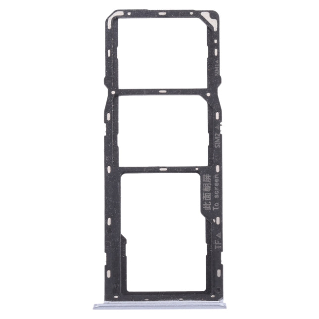 SIM Card Tray + SIM Card Tray + Micro SD Card Tray for OPPO Realme C15 RMX2180 (Silver)-garmade.com