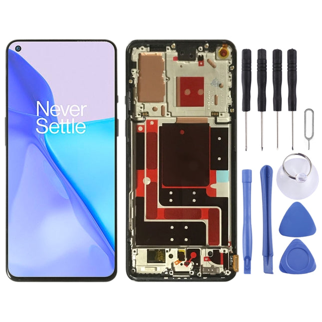 LCD Screen and Digitizer Full Assembly With Frame for OnePlus 9 LE2113 LE2111 LE2110 (Blue)-garmade.com