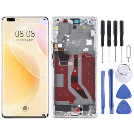 LCD Screen and Digitizer Full Assembly With Frame for Huawei Nova 8 Pro 5G(Silver)-garmade.com