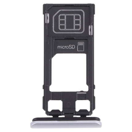 SIM Card Tray + Micro SD Card Tray for Sony Xperia 1 / Xperia XZ4 (Silver)-garmade.com