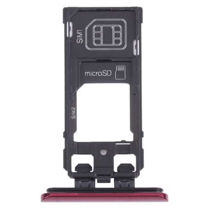 SIM Card Tray + SIM Card Tray / Micro SD Card Tray for Sony Xperia 5 (Red)-garmade.com