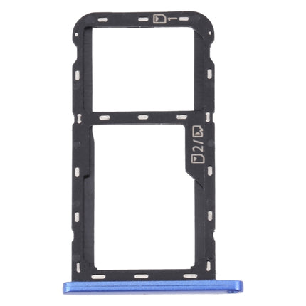 For ZTE Blade A72 SIM Card Tray + SIM Card Tray / Micro SD Card Tray (Blue)-garmade.com