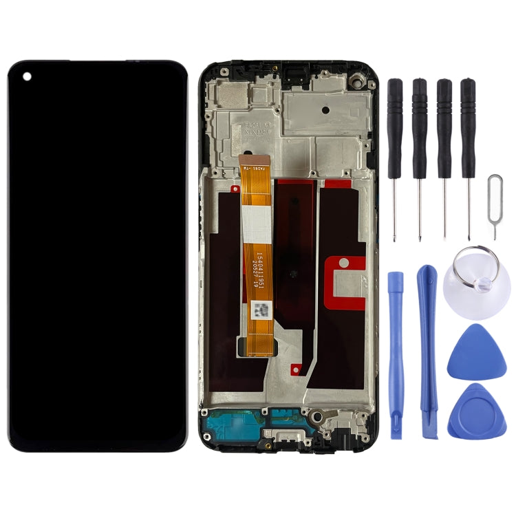 LCD Screen and Digitizer Full Assembly with Frame for OnePlus Nord N200 5G DE2118(Black)-garmade.com