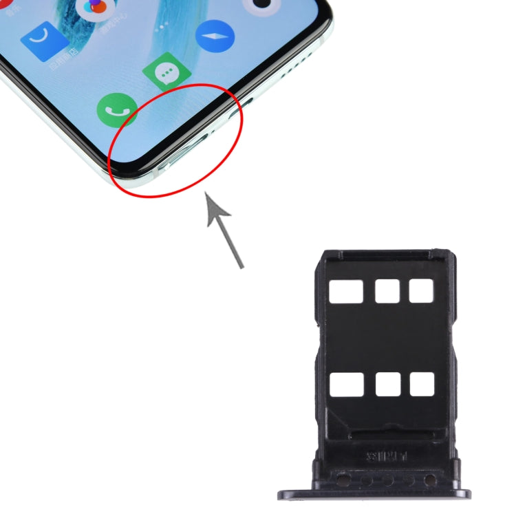 SIM Card Tray + SIM Card Tray for Meizu 17 / 17 Pro (Black)-garmade.com