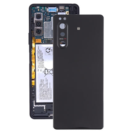 Battery Back Cover with Camera Lens Cover for Sony Xperia 5 II(Black)-garmade.com