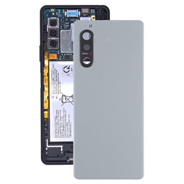 Battery Back Cover with Camera Lens Cover for Sony Xperia 5 II(Grey)-garmade.com