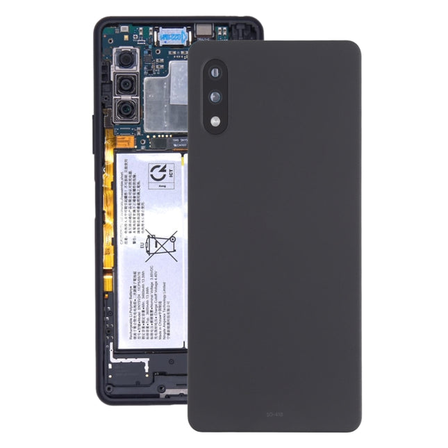 Battery Back Cover with Camera Lens Cover for Sony Xperia Ace II SO-41B(Black)-garmade.com