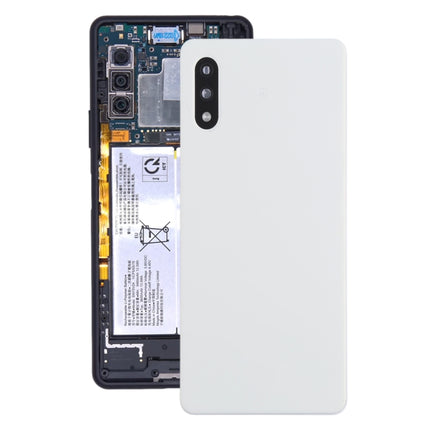 Battery Back Cover with Camera Lens Cover for Sony Xperia Ace II SO-41B(White)-garmade.com