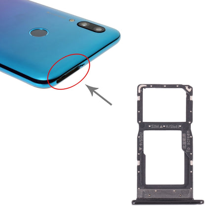 SIM Card Tray + SIM Card Tray / Micro SD Card Tray for Huawei P Smart (2019) (Black)-garmade.com
