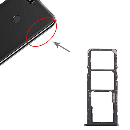 SIM Card Tray + SIM Card Tray + Micro SD Card Tray for Huawei Y7 (2018) (Black)-garmade.com