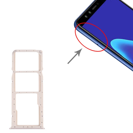 SIM Card Tray + SIM Card Tray + Micro SD Card Tray for Huawei Y9 (2018) (Gold)-garmade.com