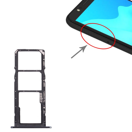 SIM Card Tray + SIM Card Tray + Micro SD Card Tray for Huawei Enjoy 8e (Black)-garmade.com