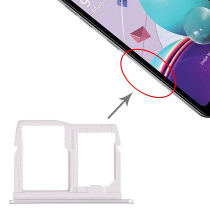 Nano SIM Card Tray + Micro SD Card Tray for LG K31 LM-K300Q, LMK300, LGL355DL (Silver)-garmade.com