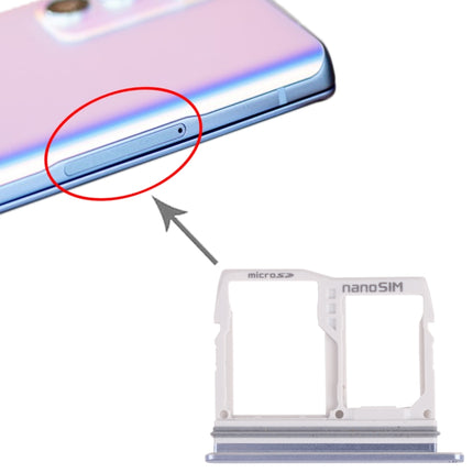 Nano SIM Card Tray + Nano SIM Card Tray / Micro SD Card Tray for LG Wing 5G LMF100N, LM-F100N, LM-F100V, LM-F100 (Blue)-garmade.com