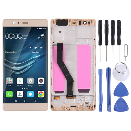 OLED LCD Screen for Huawei P9 Plus Digitizer Full Assembly with Frame(Gold)-garmade.com