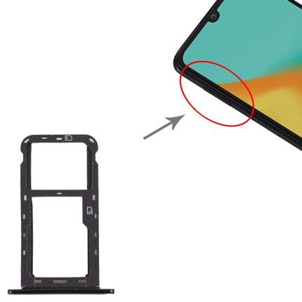 SIM Card Tray + Micro SD Card Tray for ZTE Blade A7 2019 (Black)-garmade.com