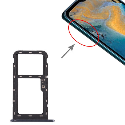 SIM Card Tray + Micro SD Card Tray for ZTE Blade A51 (Black)-garmade.com