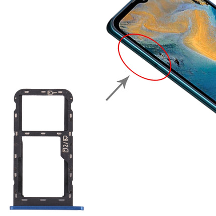 SIM Card Tray + Micro SD Card Tray for ZTE Blade A51 (Blue)-garmade.com