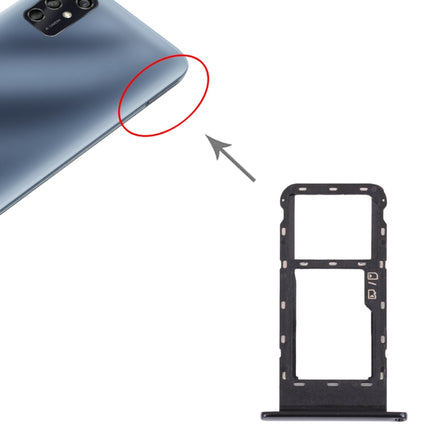 SIM Card Tray + Micro SD Card Tray for ZTE Blade V2020 Smart (Black)-garmade.com