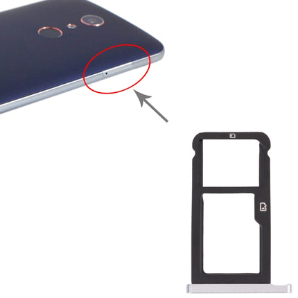 SIM Card Tray + Micro SD Card Tray for ZTE Blade Zmax Pro / Z981 (Silver)-garmade.com