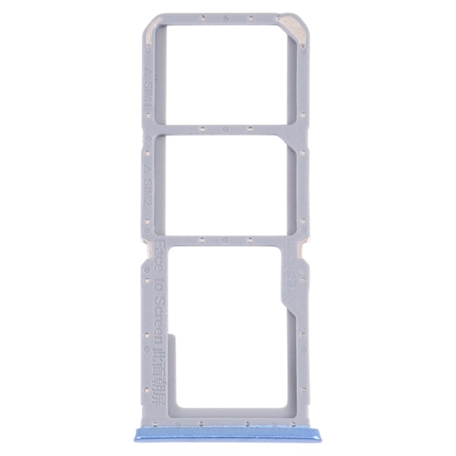 For OPPO A54S CPH2273 SIM Card Tray + SIM Card Tray + Micro SD Card Tray (Blue)-garmade.com