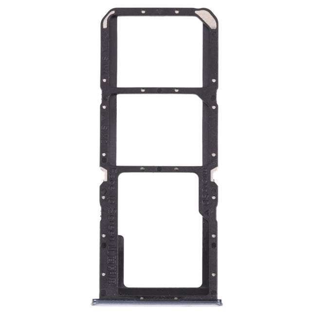 For OPPO A74 4G / F19 / F19s CPH2219 SIM Card Tray + SIM Card Tray + Micro SD Card Tray(Silver)-garmade.com