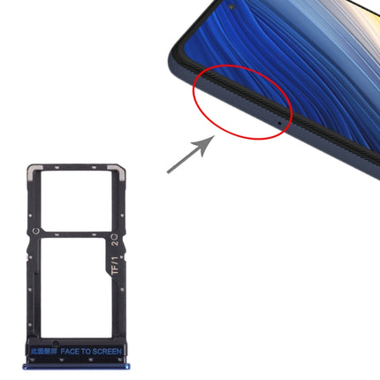 SIM Card Tray + Micro SD Card Tray for Xiaomi Poco X3 Pro M2102J20SG M2102J20SI (Blue)-garmade.com