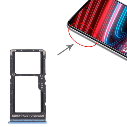 SIM Card Tray + SIM Card Tray / Micro SD Card Tray for Xiaomi Redmi Note 11 (China) 21091116AC / Redmi Note 11T 5G / Poco M4 Pro 5G 21091116AG, MZB0BGVIN(Blue)-garmade.com