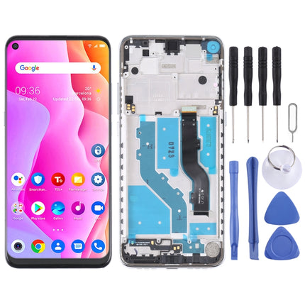 TFT LCD Screen for TCL 10L / 10 Lite T770H Digitizer Full Assembly with Frame (Silver)-garmade.com