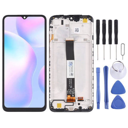 Original LCD Screen and Digitizer Full Assembly with Frame for Xiaomi Redmi 9A / Redmi 9C / Redmi 9C NFC / Redmi 9AT / Redmi 9i / Redmi 9 Activ / Poco C31 / Redmi 10A(Black)-garmade.com