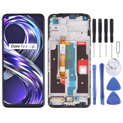LCD Screen and Digitizer Full Assembly with Frame for OPPO Realme 8i RMX3151(Black)-garmade.com