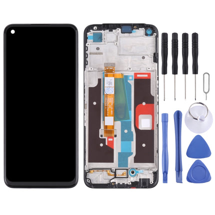 LCD Screen and Digitizer Full Assembly with Frame for OPPO Realme 8i RMX3151(Black)-garmade.com