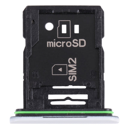 Original SIM Card Tray + SIM Card Tray / Micro SD Card Tray for Sony Xperia 10 III(White)-garmade.com